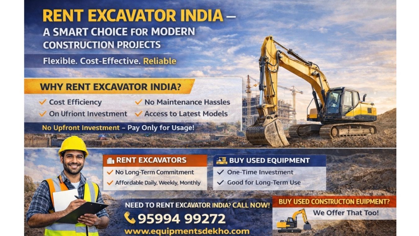 Rent Excavator India &ndash; A Smart Choice for Modern Construction Projects