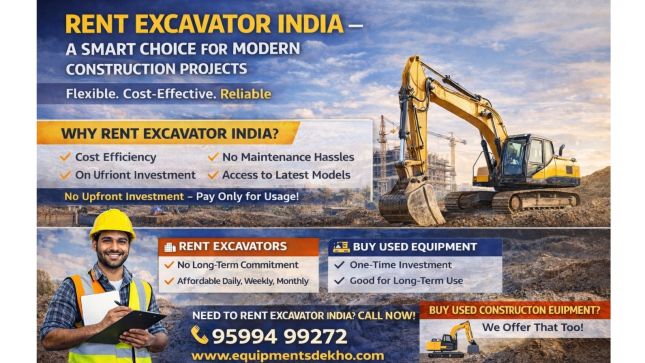 Rent Excavator India &ndash; A Smart Choice for Modern Construction Projects