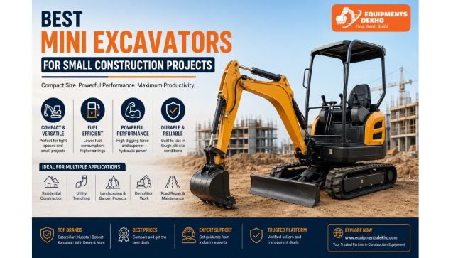 Best Mini Excavators for Small Construction Projects &ndash; Complete Buying Guide by Equipment Dekho