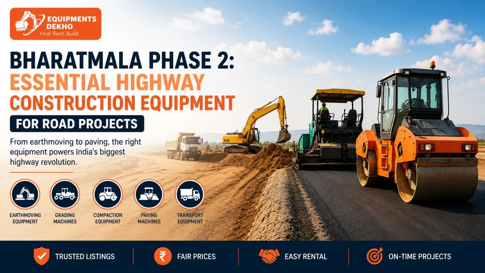 Bharatmala Phase 2: Essential Highway Construction Equipment for Road Projects