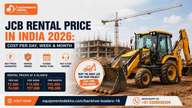 JCB Rental Price in India 2026: Cost Per Day, Week & Month